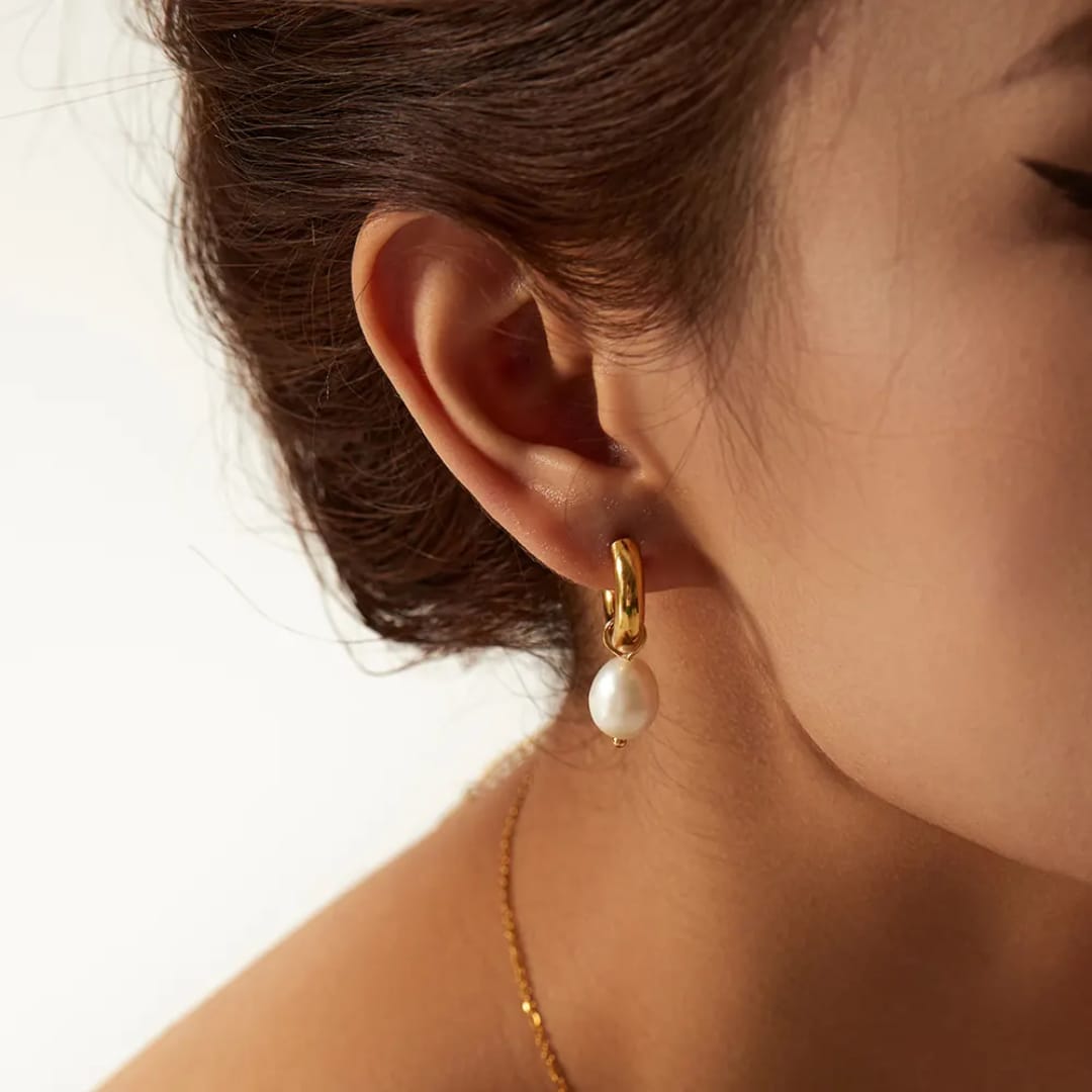 Goldess Jewellery demi fine 18k gold plated earrings pearl