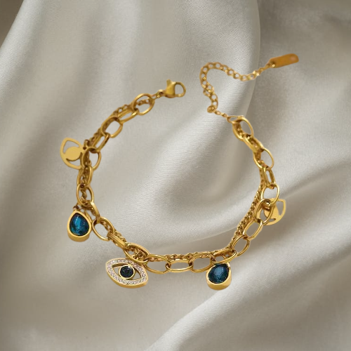 Heart Love Bracelet Bangle 18K Pure Gold Tone Plated