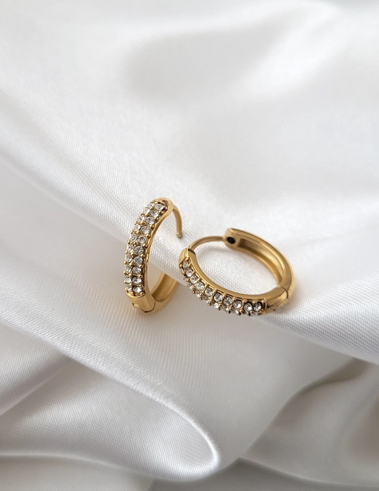 Diamond Huggie Hoop Earrings