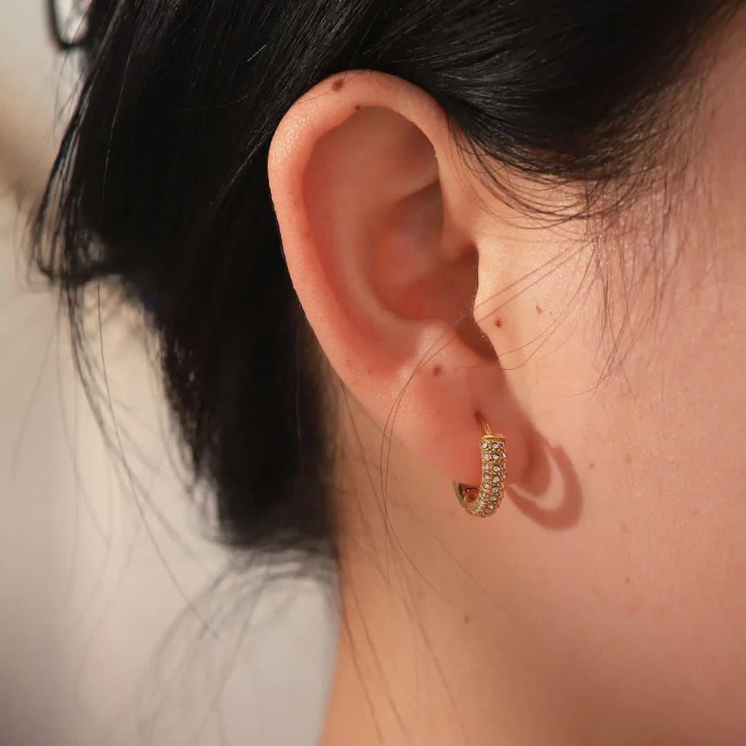 Diamond Huggie Hoop Earrings