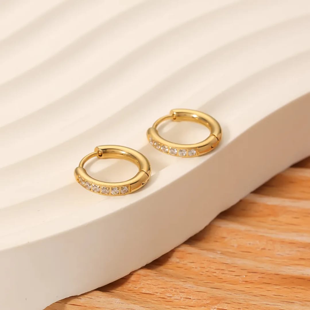 Diamond Huggie Hoop Earrings