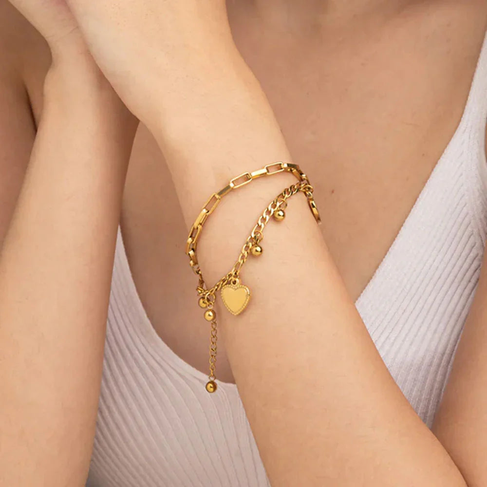 Love hear bracelet pure 18k gold plated