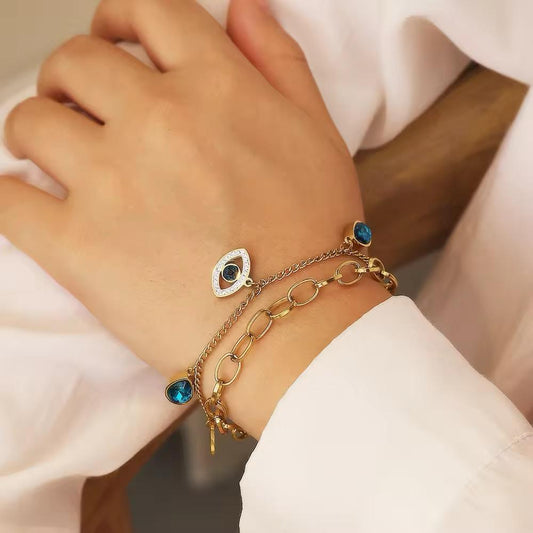 Heart Love Bracelet Bangle 18K Pure Gold Tone Plated