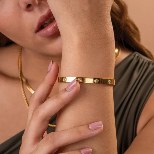 Celebrity Bracelet Combo (Set of 2) Anti Tarnish|18k Pure Gold Tone Coated